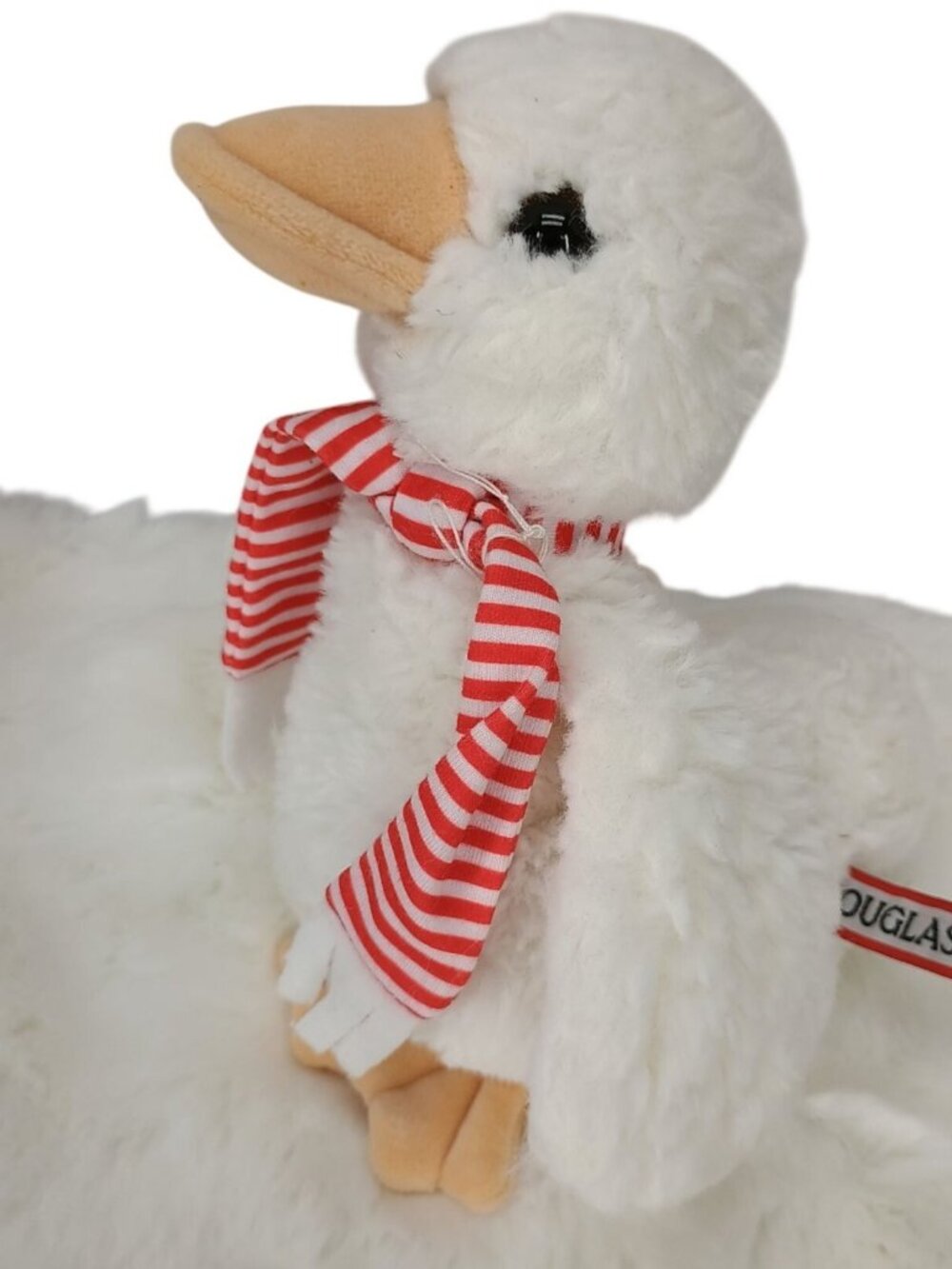 Douglas White Plush Gussi Goose Stuffed Animal With Red & White‎ Striped Scarf 9